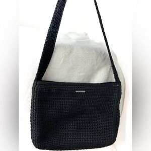 The Sak Black Knit Crochet‎ Shoulder Bag
